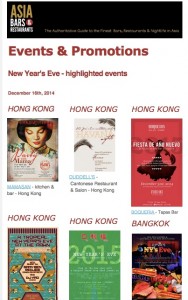 Festive Season &amp; New Year’s Eve 2014 – highlighted events | Asia Bars &amp; Restaurants